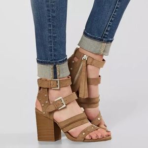 BKE Solely Black Open Toe Heeled Sandals - 9M